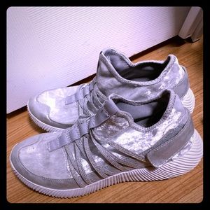 Silver shimmering sneakers